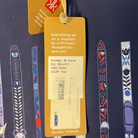 NWT Krimson & Klover Upslope ski base layer in Indigo size S - Picture 3 of 7